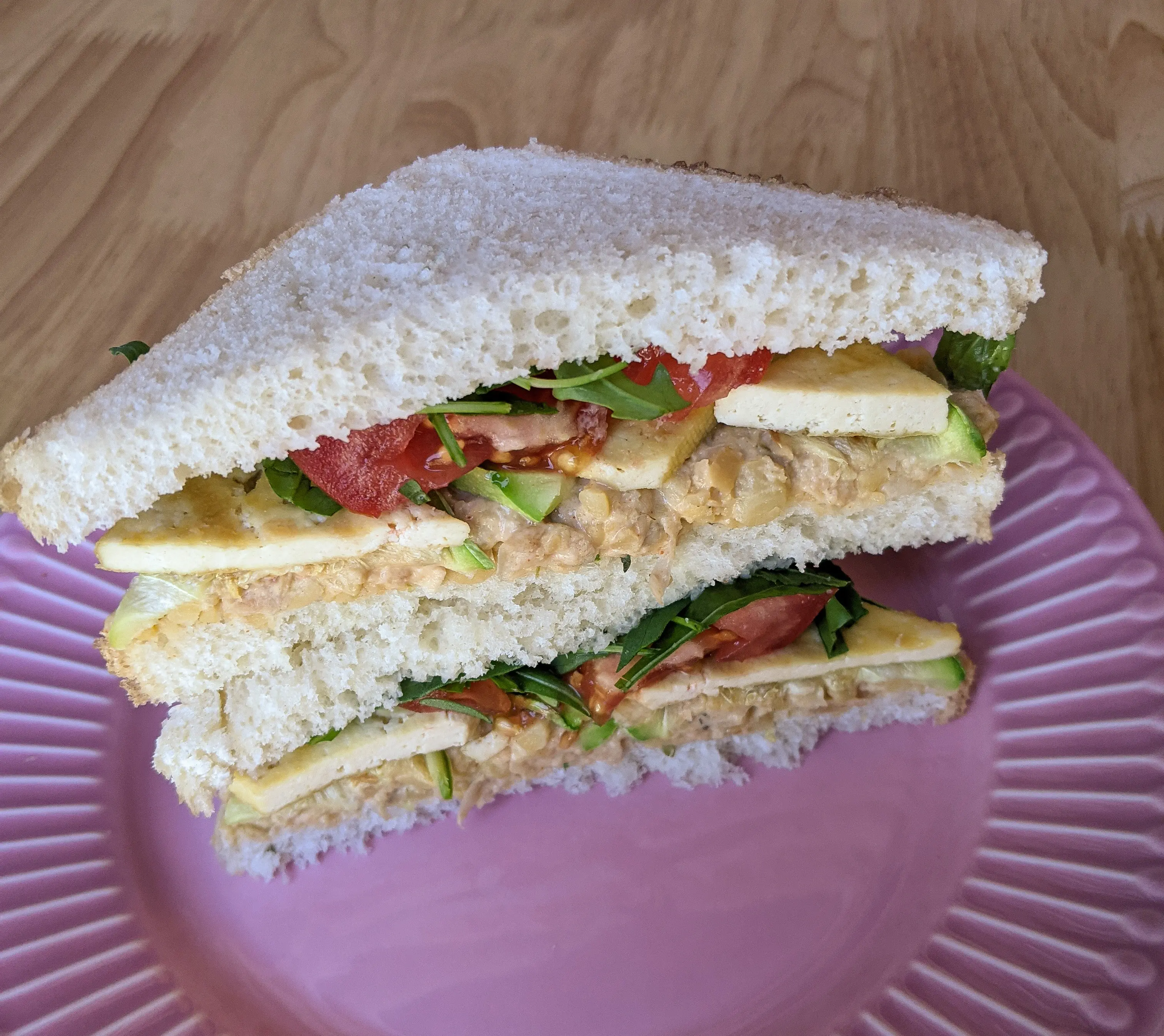 Mashed Chickpeas and Grilled Tofu Sandwich